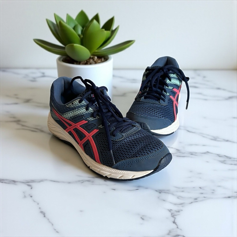 ASICS Women's Gel Contend 6  Blue Lace-up Running Shoes Size‎ 6.5 F920220